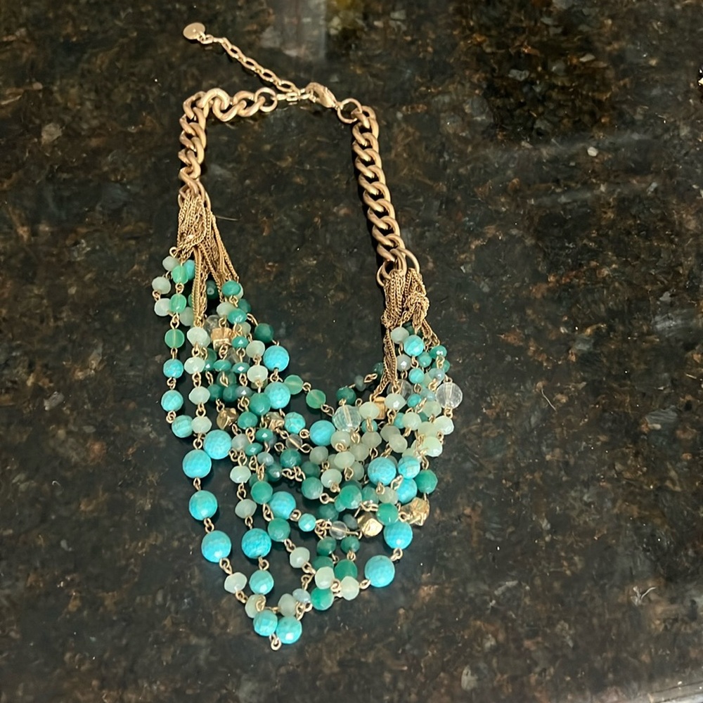 Stunning greens and gold chunky Stella & Dot Necklace